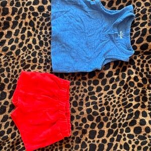 Cat & Jack Blue Tank and Red Shorts Set